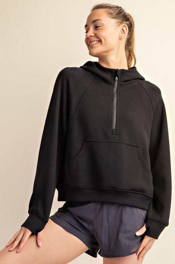 MODAL SCUBA QUARTER ZIP HODDIE JACKET