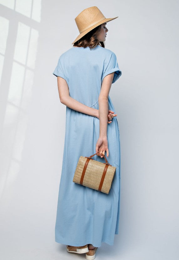 WASHED COTTON MAXI DRESS