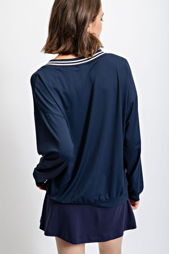 QUICK DRY V-NECK LONG SLEEVE SWEATSHIRT