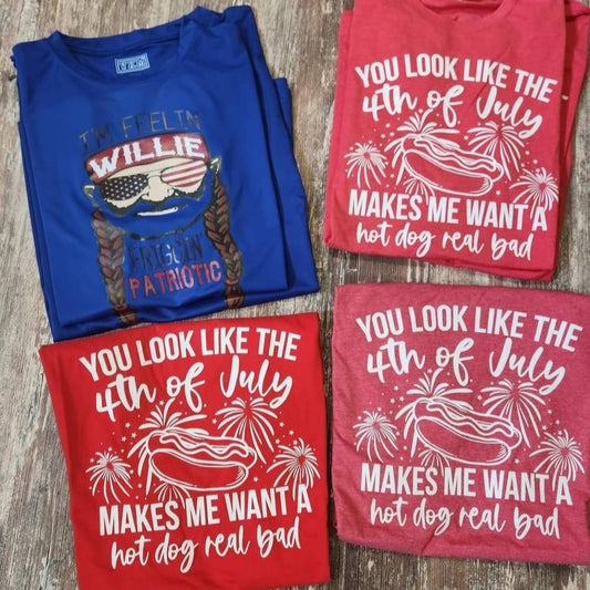 Willie Patriotic / Makes me want a hot dog  CLEARANCE